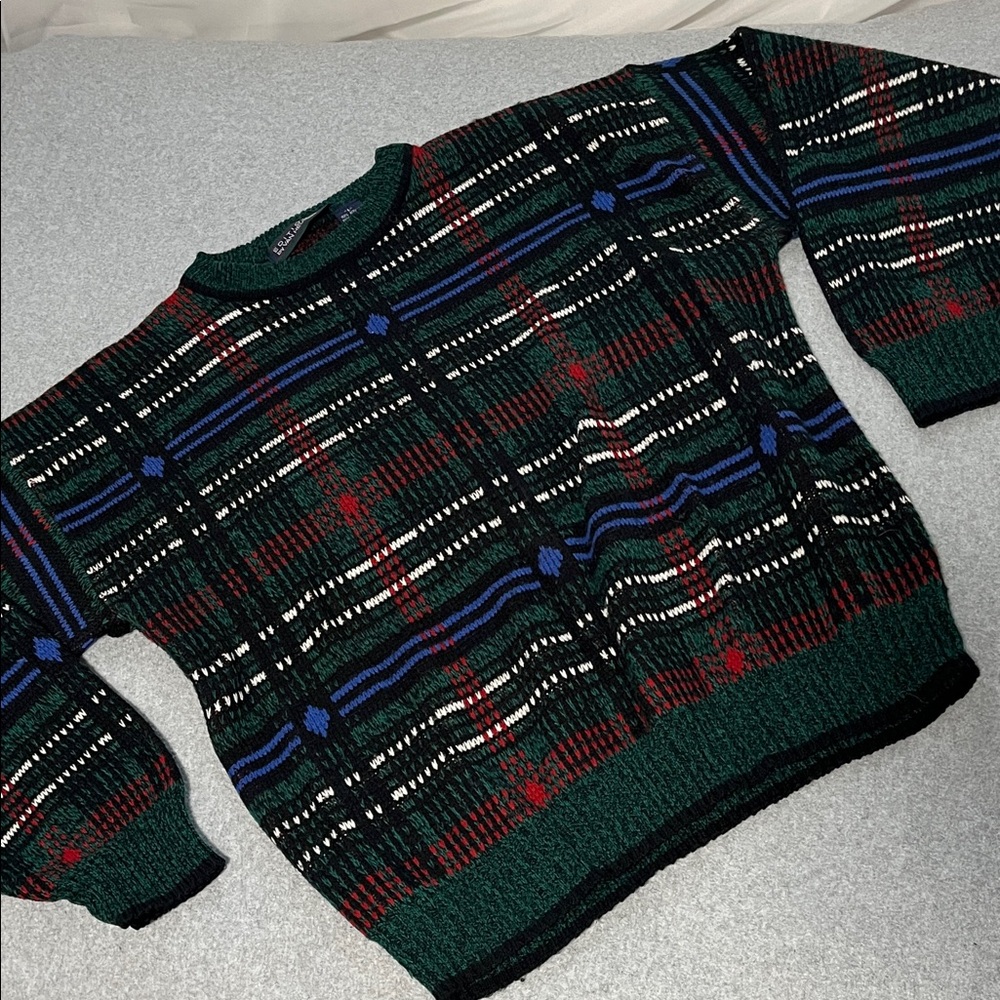 Vintage 90s Y2K Knit Sweater Mens Large Grunge Moody